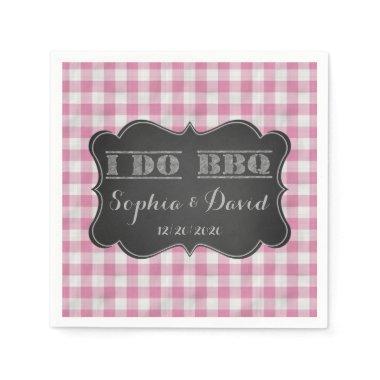 I DO BBQ Rustic Engagement Party Custom Paper Napkins