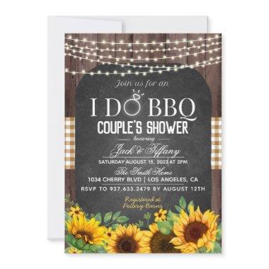 I Do BBQ Sunflower Couple's Shower Invitations