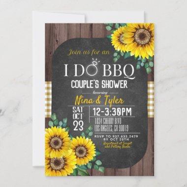 I Do BBQ Sunflower Couple's Shower Invitations