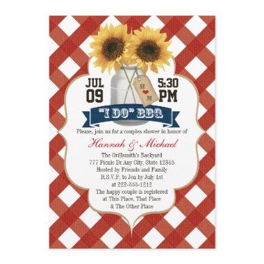I Do BBQ Sunflower Mason Jar Couples Shower