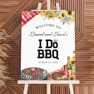 I Do BBQ Sunflower Rustic Engagement Party Welcome Foam Board