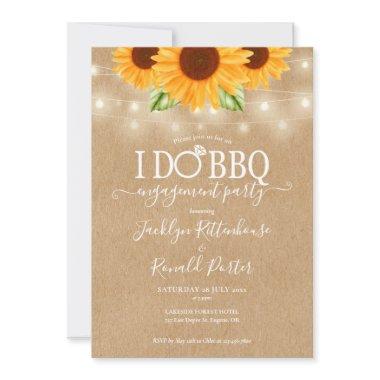 I Do BBQ Sunflower String Lights Rustic Engagement