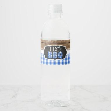 I Do BBQ Water Bottle Label - Blue