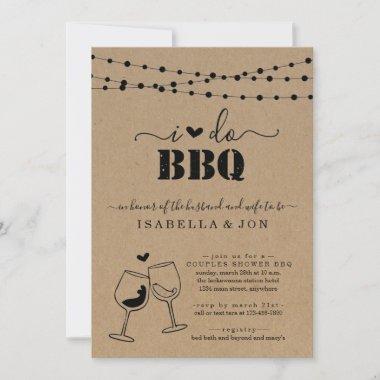 I Do BBQ Wine Toast Couple's Shower Engagement Invitations