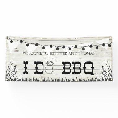 I Do BBQ Wood Texture Custom 2.5' x 6' Banner