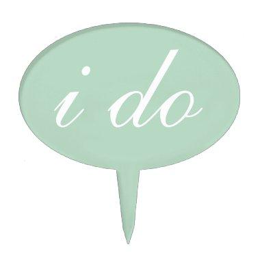 " i do" Cake Pick in Mint Green