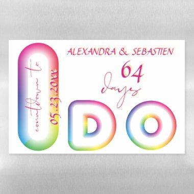 I Do Countdown Wedding Date, Bridal Wedding Shower Magnetic Dry Erase Sheet