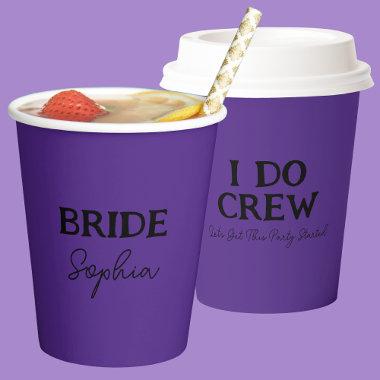 I Do Crew | Bride To Be Purple Paper Cups