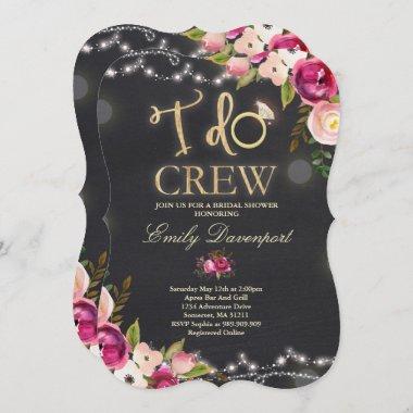 I Do Crew Rustic Bridal Shower Invitations Florals