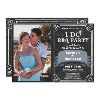 I DO Engagement Chalkboard BBQ Party Invitations