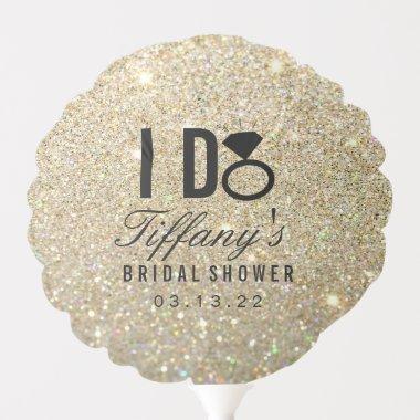 I DO Gold Glitter Bridal Shower Balloon
