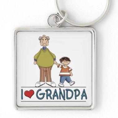 I Love Grandpa Keychain