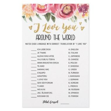 I love you around the world game with Answers