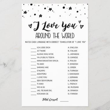 I love you around the world game with Answers