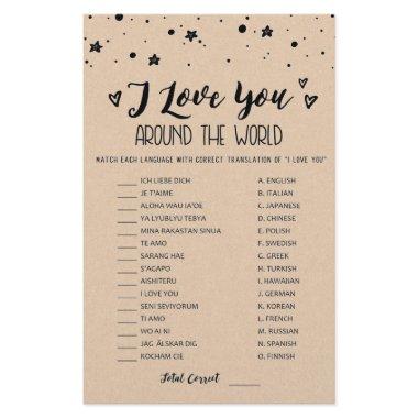 I love you around the world game with Answers