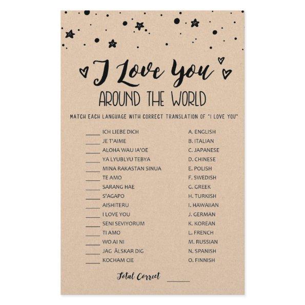 I love you around the world game with Answers
