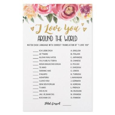 I love you around the world game with Answers