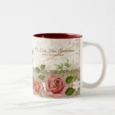 I Love You Grandma, Vintage English Roses Mug