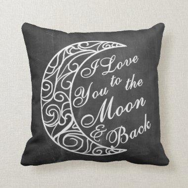"I Love You To The Moon and Back" Home Decor Throw Pillow