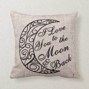"I Love You To The Moon and Back" Home Decor Throw Pillow
