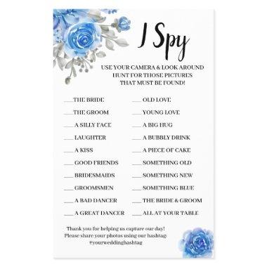 I Spy Blue Flowers Wedding Reception Game  Flyer