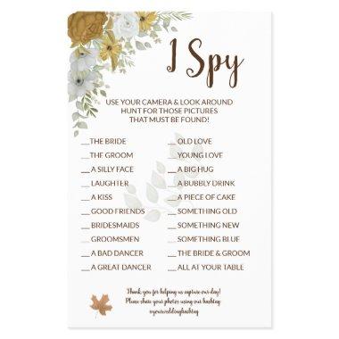 I Spy Boho Autumn Wedding Reception Game  Flye Flyer