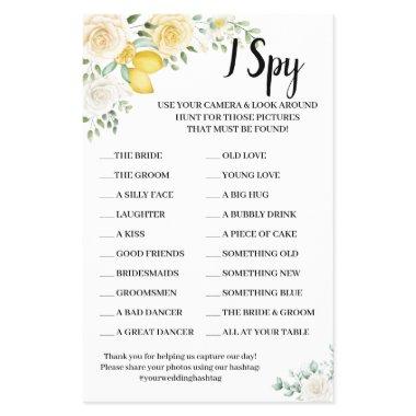 I Spy Lemons & Roses Wedding Reception Game  Flyer