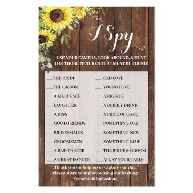 I Spy Sunflowers Western Wedding Party Game  Flyer