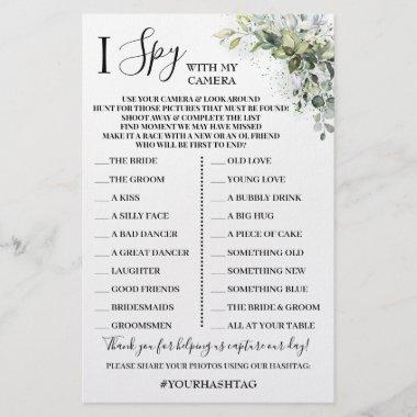 I Spy Wedding Reception Eucalyptus Game Invitations Flyer