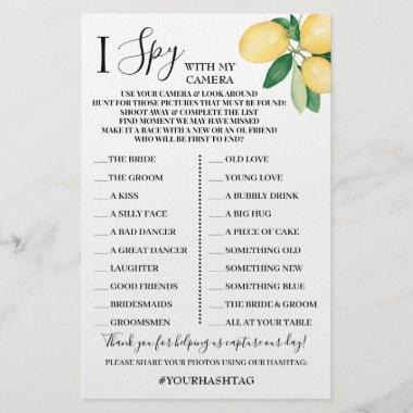 I Spy Wedding Reception Shower Lemons Game Invitations Flyer