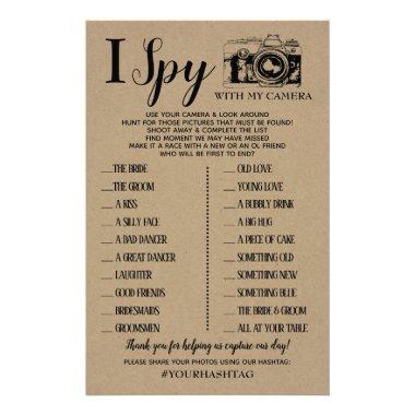 I Spy Wedding Reception Shower Rustic Game Invitations Flyer