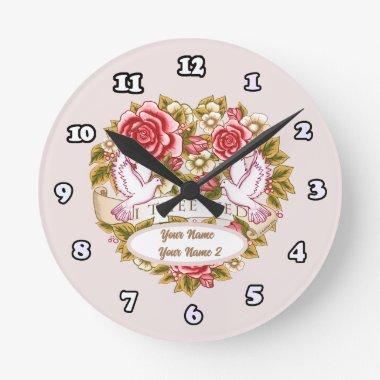 I Thee Wed wedding clock