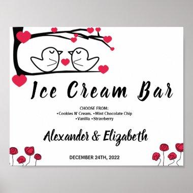 Ice Cream Bar Bridal Shower Wedding Love Bird Sign