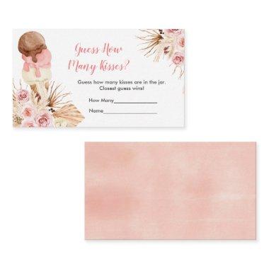 Ice cream Bohemian Pampas Grass How Many Kisses Enclosure Invitations