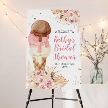 Ice Cream Boho Bridal Shower Welcome Foam Board