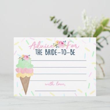 Ice Cream Bridal Shower Advice for Bride Invitations