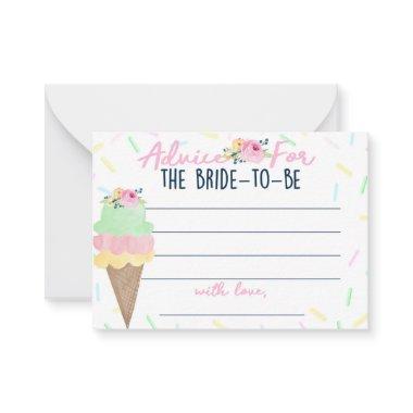 Ice Cream Bridal Shower Mini Advice Cards