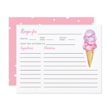 Ice Cream Bridal Shower Recipe Invitations