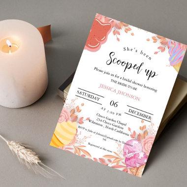 Ice cream bridal shower she's been scooped up Invitations