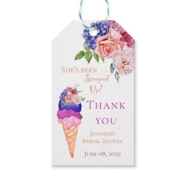Ice Cream Bridal Shower She's Scooped Up Thank you Gift Tags