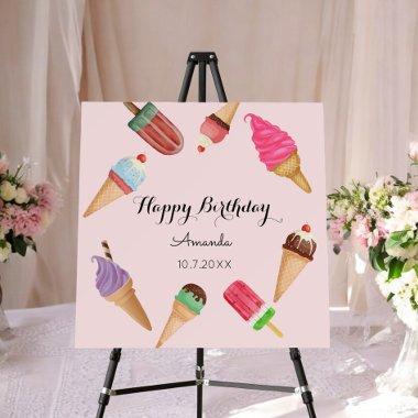 Ice Cream Cones Popsicles Pool Party Foam Board