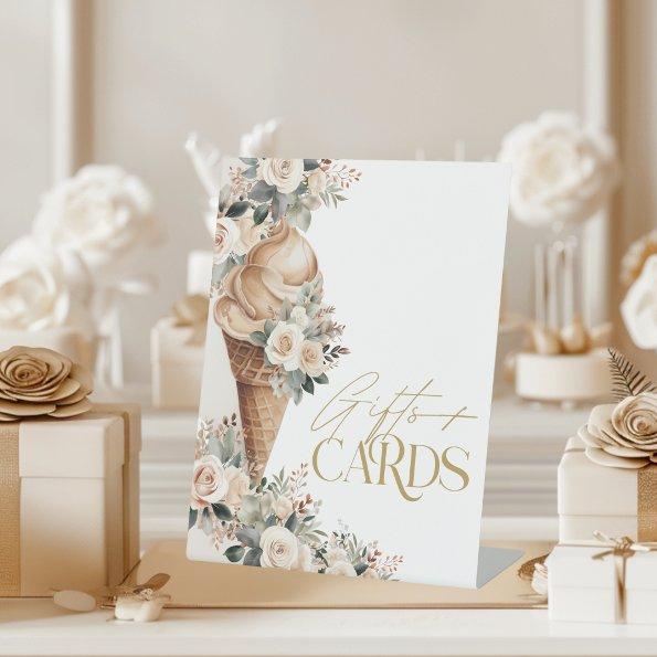 Ice Cream Gifts And Floral Boho  Pedestal Sign