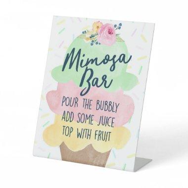 Ice Cream Mimosa Bridal or Baby Shower Pedestal Sign