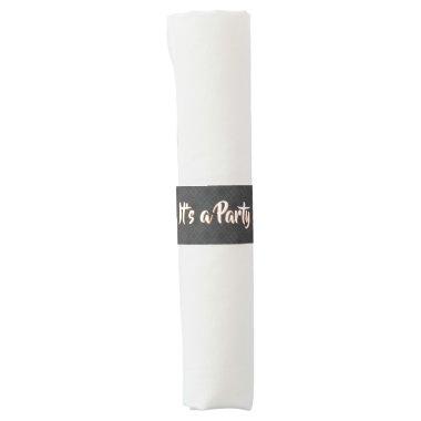 Ice Cream Party Black Waffle Cone Napkin Bands