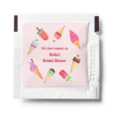 Ice cream party popsicles pink bridal shower hand sanitizer packet