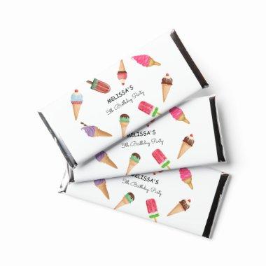 Ice Cream Party Popsicles White Hershey Bar Favors