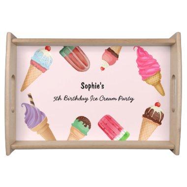 Ice cream popsicles party pink serving tray