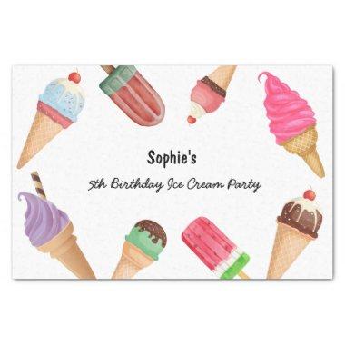 Ice Cream Popsicles Summer Pool Party Tissue Paper