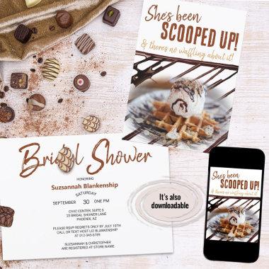 Ice Cream Scoop Waffle Chocolate Drizzle Invitations