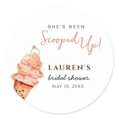 Ice cream Scooped up Bridal Shower Classic Round Sticker
